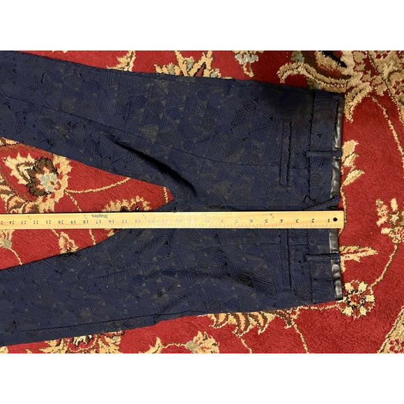 Anthropologie Cartonnier Pants Womens Blue Charlie Ankle Geometric Smooth Size 0 - Picture 8 of 8
